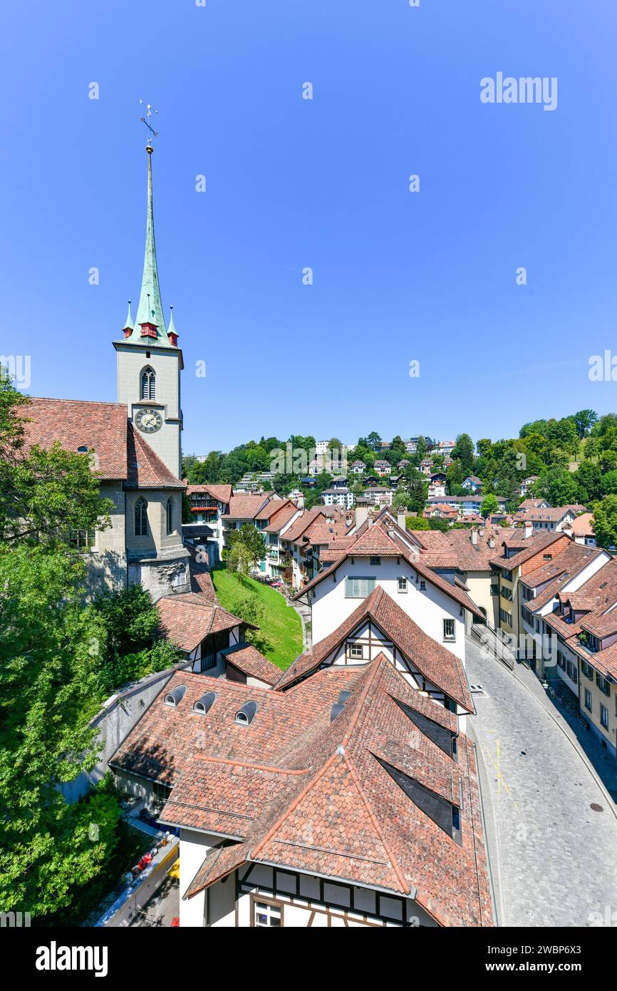 The Reformed Nydeggkirche (from the Bernese German expression for 'Lower corner') which is located on the eastern edge of the Old City of Bern, in the Stock Photo