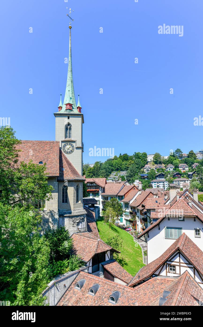 The Reformed Nydeggkirche (from the Bernese German expression for 'Lower corner') which is located on the eastern edge of the Old City of Bern, in the Stock Photo