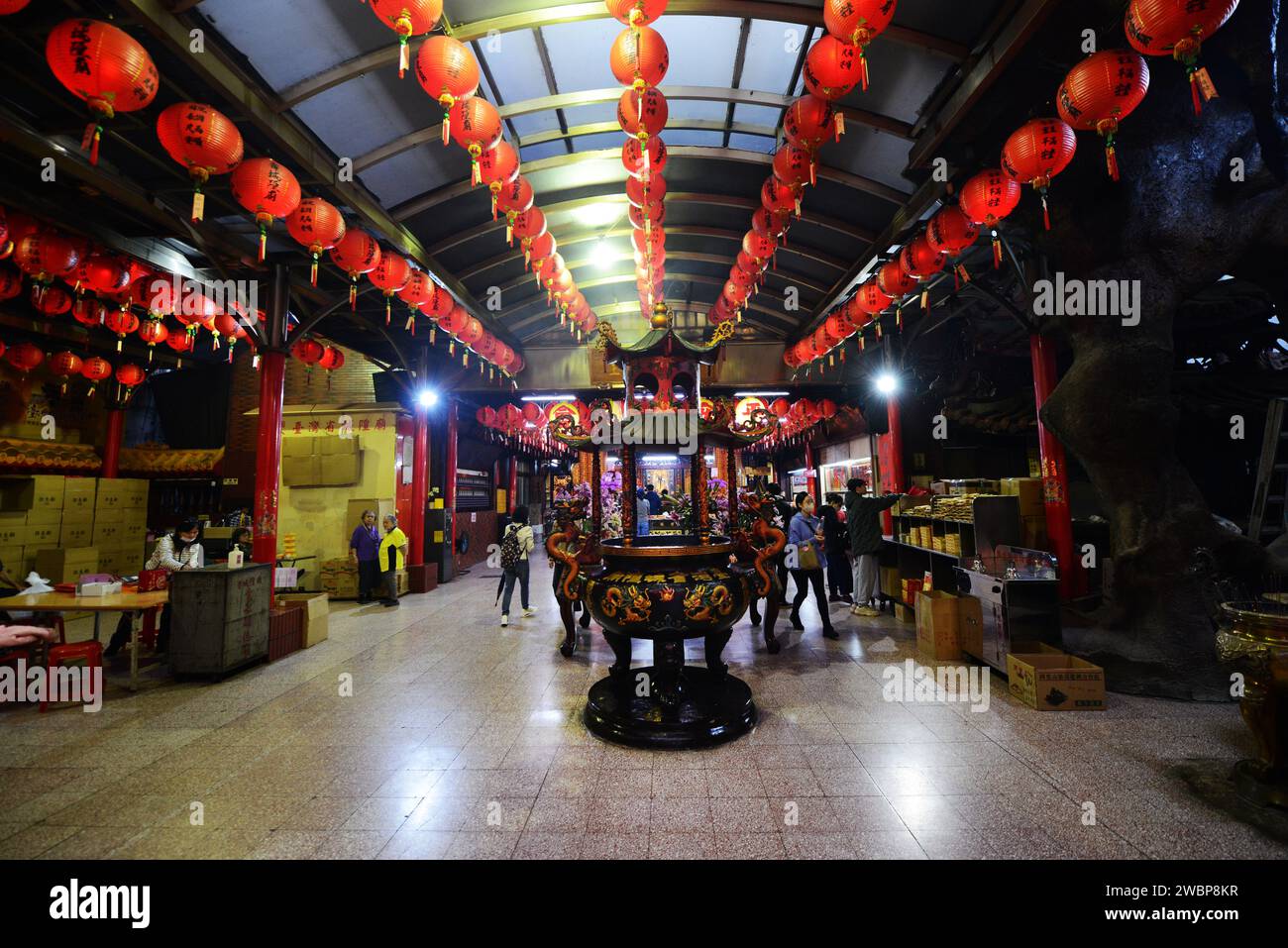 The Taiwan Provincial City God Temple on Wuchang St in Taipei, Taiwan. Stock Photo