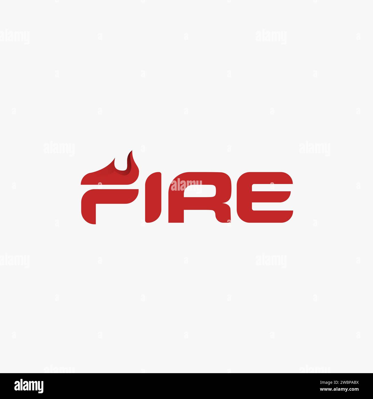 Wordmark red fire logo vector icon on white background Stock Vector