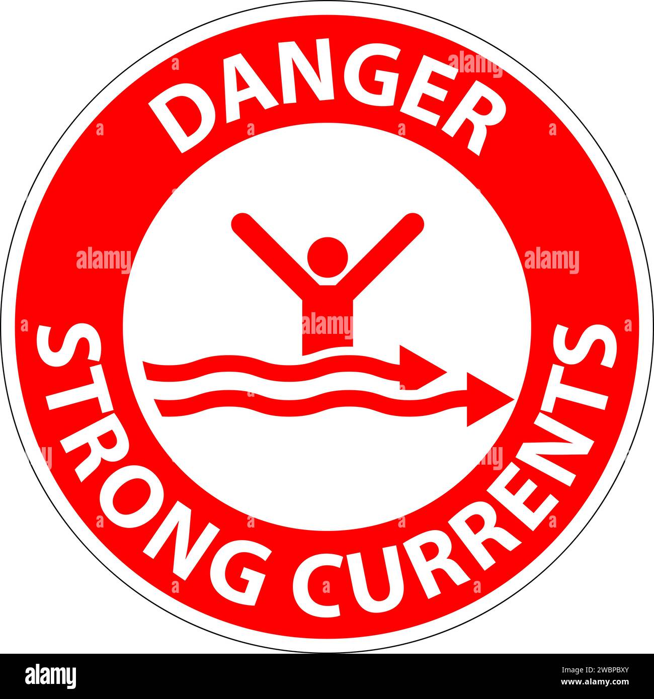 Water Safety Sign Danger - Strong Currents Stock Vector Image & Art - Alamy