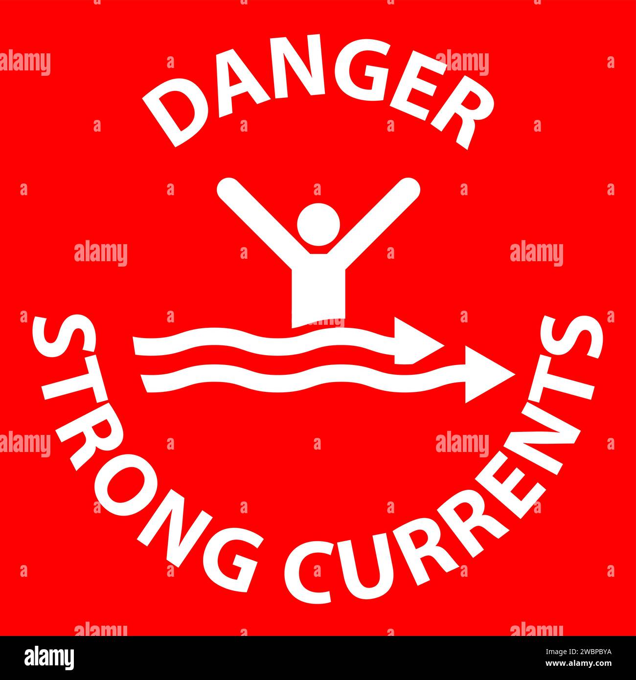 Water Safety Sign Danger - Strong Currents Stock Vector Image & Art - Alamy