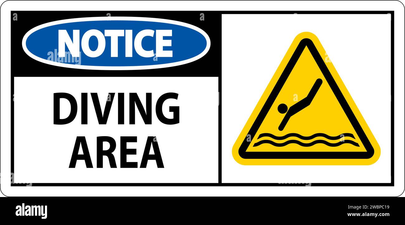 Water Safety Sign Notice Diving Area Stock Vector Image & Art Alamy