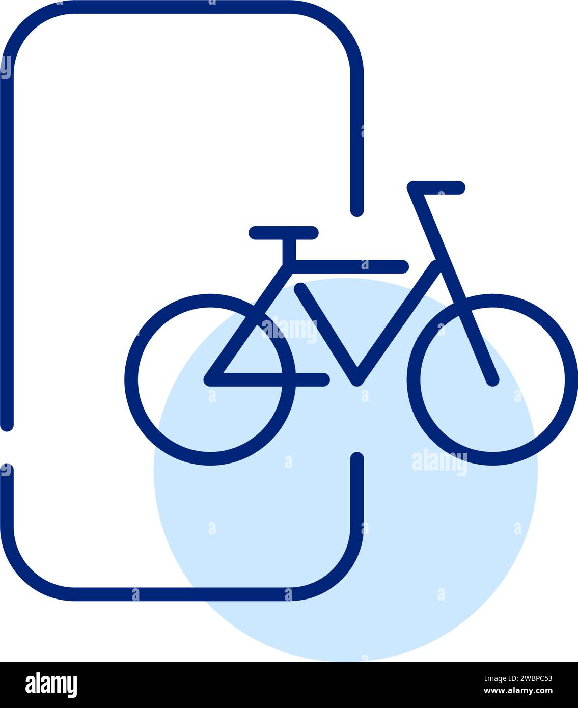 Bicycle renting app. Pixel perfect, editable stroke Stock Vector