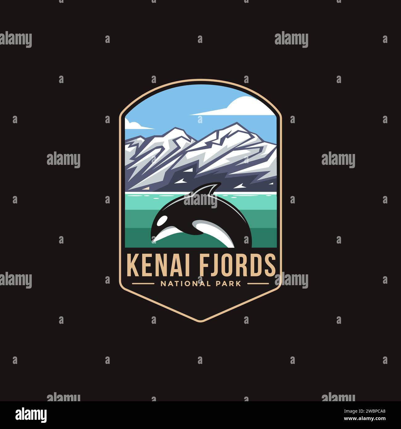 Kenai fjords whale Stock Vector Images - Alamy