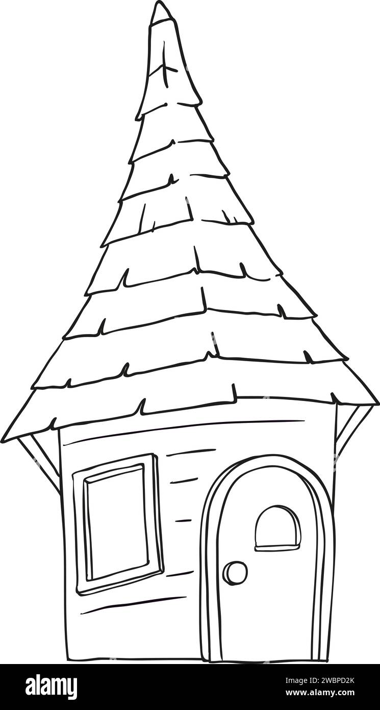 Quaint vector illustration of a whimsical cottage Stock Vector Image ...