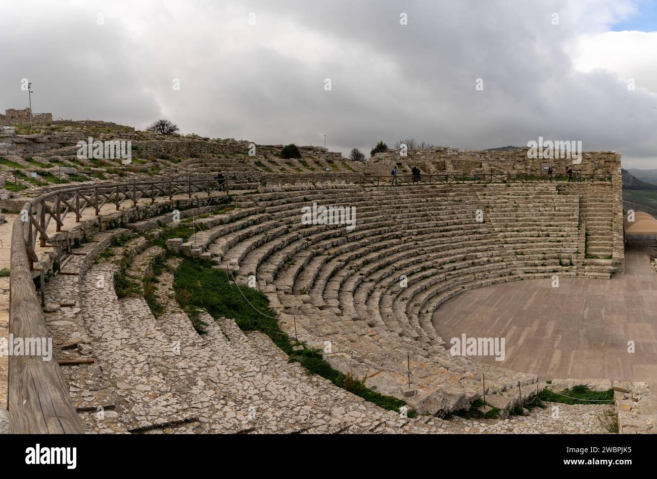 Calatafimi-Segesta, Italy - 4 January, 2024: view of the Greek Theater in Segesta Stock Photo