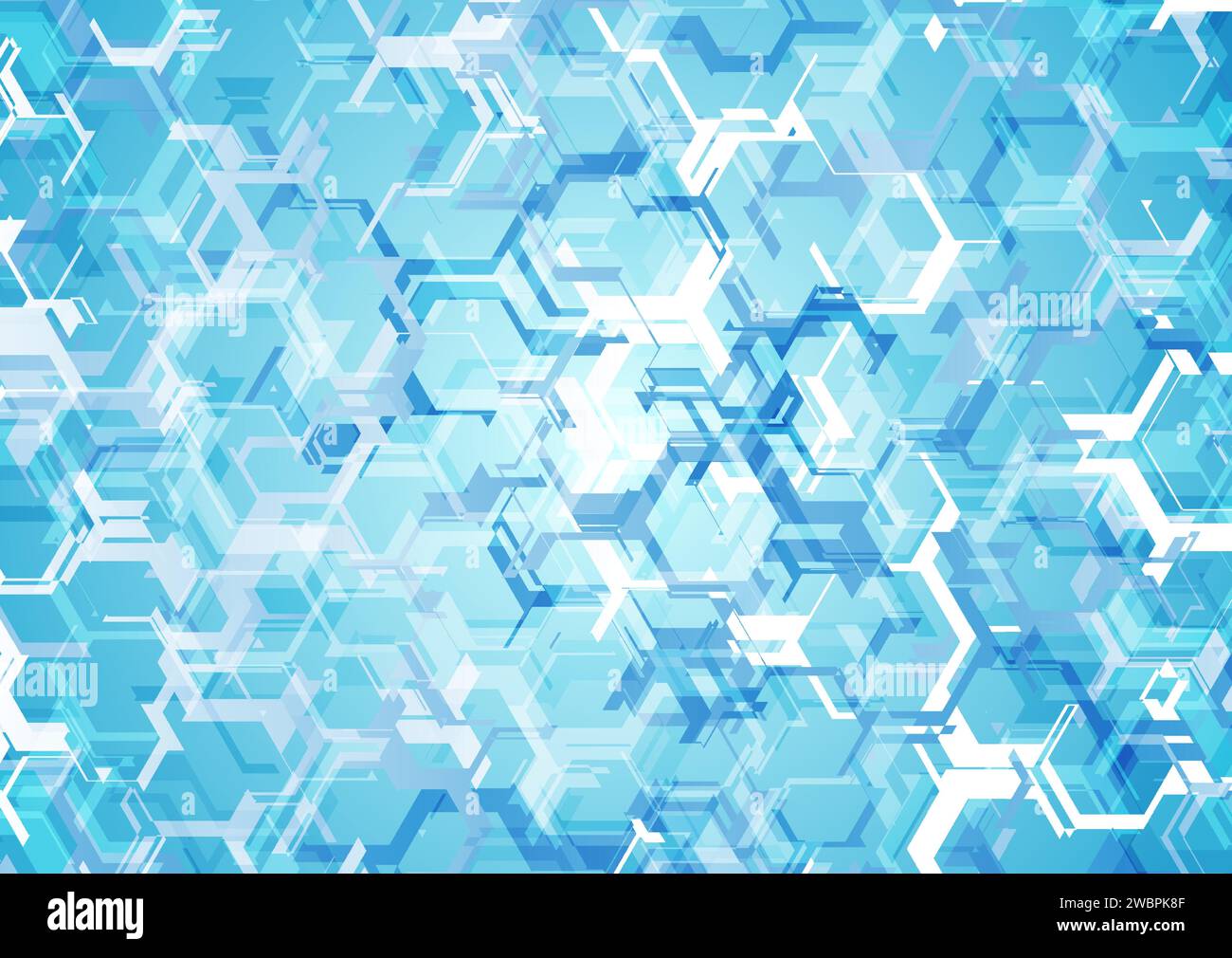 Blue cyan gradient hexagonal hi-res stock photography and images - Alamy