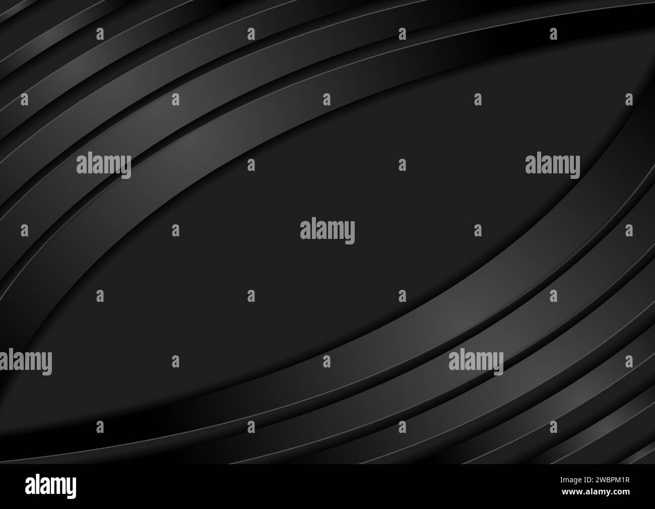 Black glossy waves abstract corporate geometric background. Vector ...
