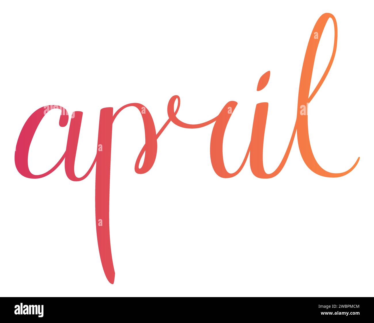 Spring month april. Spring month lettering. Calligraphic season