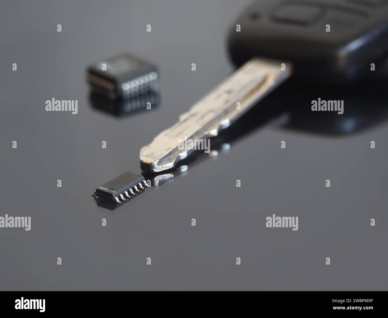 Semiconductor electronic chips in automotive industry. Car control