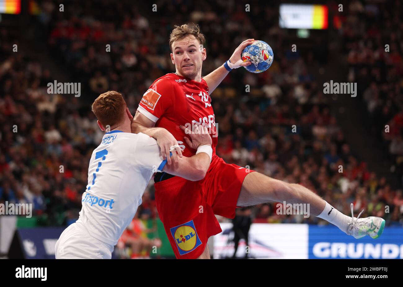 Mathias Gidsel of Denmark MUNICH, GERMANY JANUARY 13 Men's EHF Euro