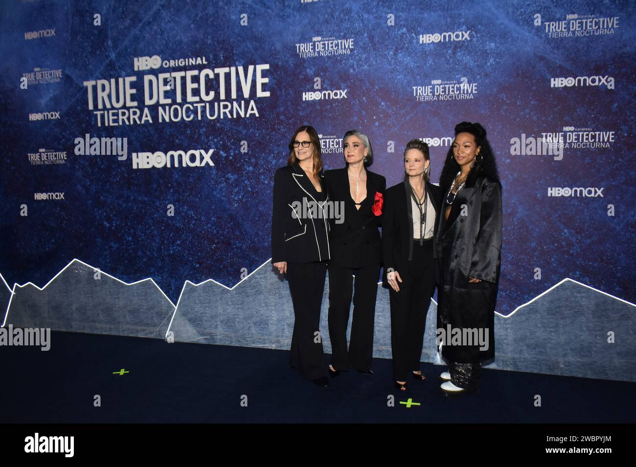 Mexico City, Mexico. 11th Jan, 2024. Mari-Jo Winkler, Issa Lopez, Jodie Foster, and Kali Reis are attending the blue carpet for the TV series premiere of HBO's ''True Detective: Night Country'' at Cineteca Nacional in Mexico City, Mexico, on January 11, 2023. (Photo by Carlos Tischler/Eyepix Group) Credit: NurPhoto SRL/Alamy Live News Stock Photo