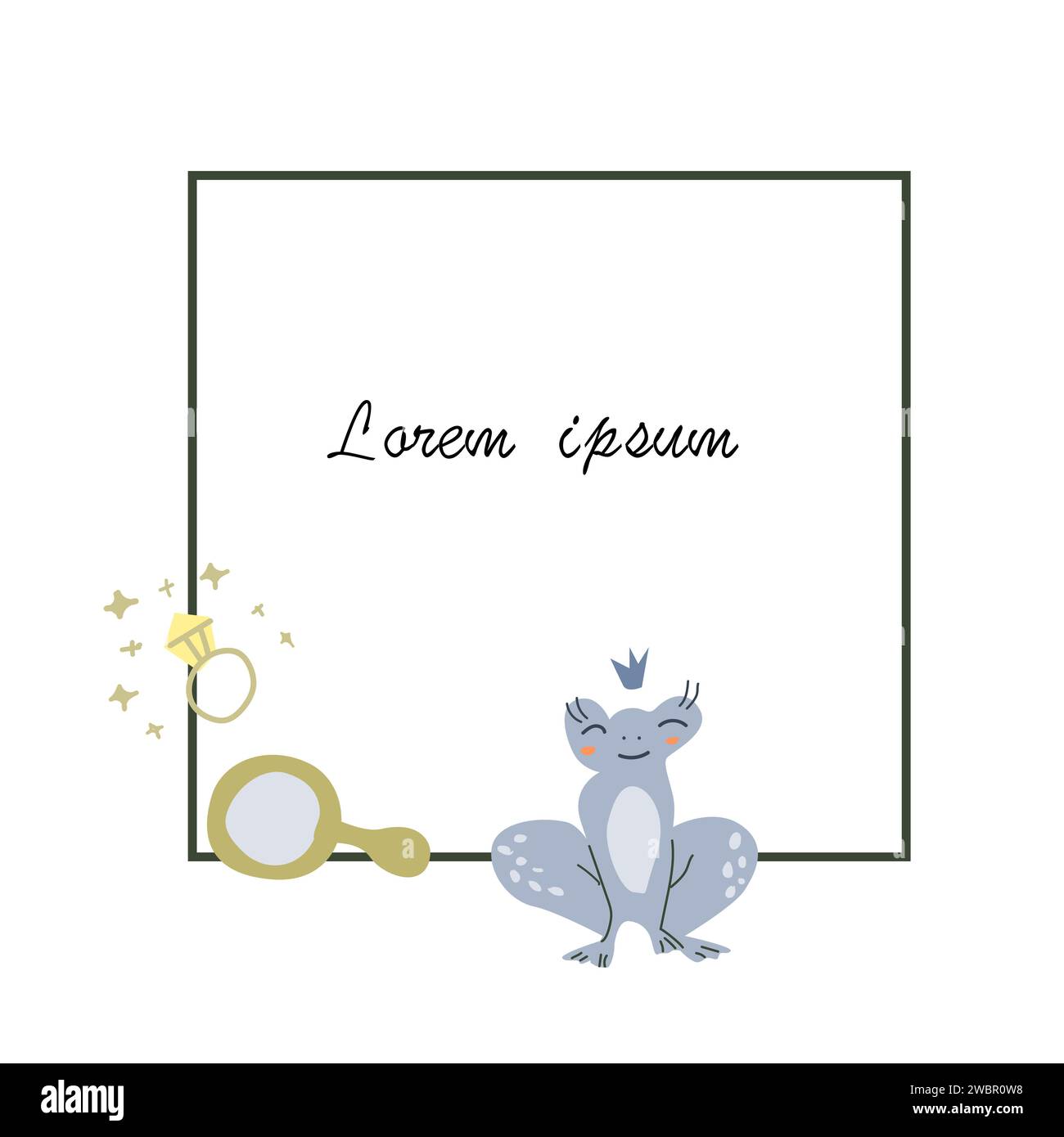 princess frog celebration design or cover template. Vector illustration ...
