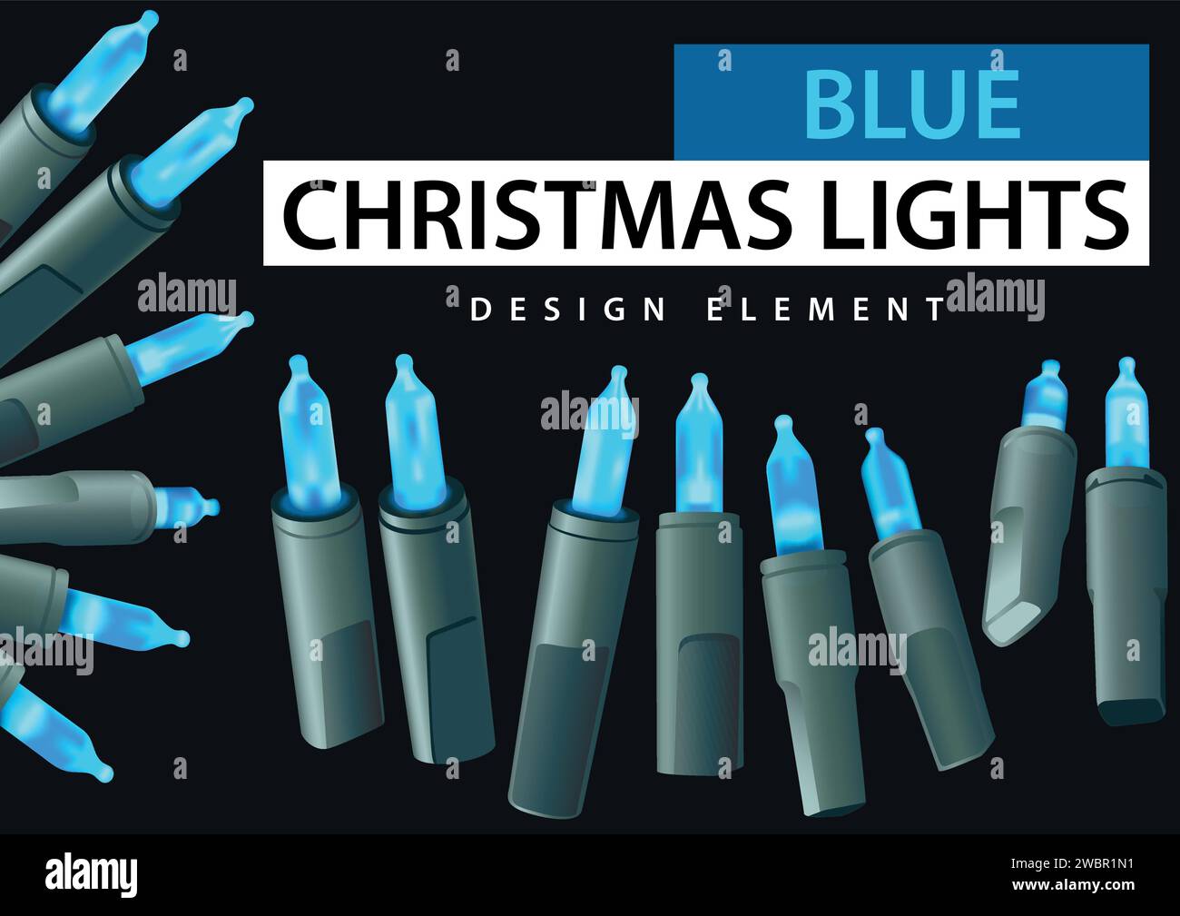 Set of Blue Christmas LED Lights Stock Vector Image & Art Alamy