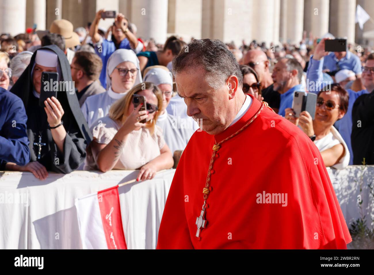 New cardinal Angel Fernandez Artime arrives for a consistory in St
