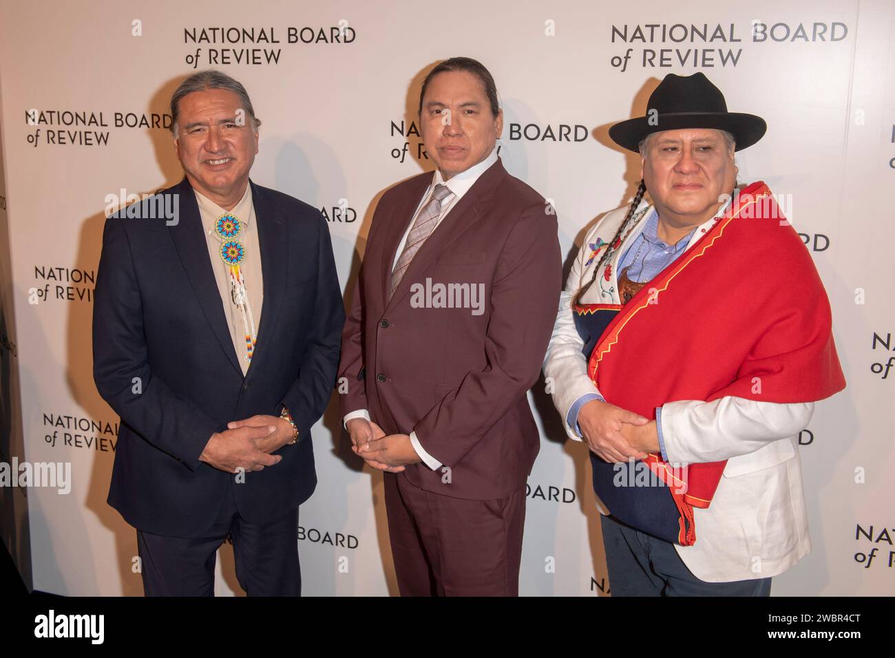 New York, United States. 11th Jan, 2024. (L-R) Talee Red Corn, Yancey Red Corn and William Belleau attend the 2024 National Board of Review Gala at Cipriani 42nd Street in New York City. Credit: SOPA Images Limited/Alamy Live News Stock Photo