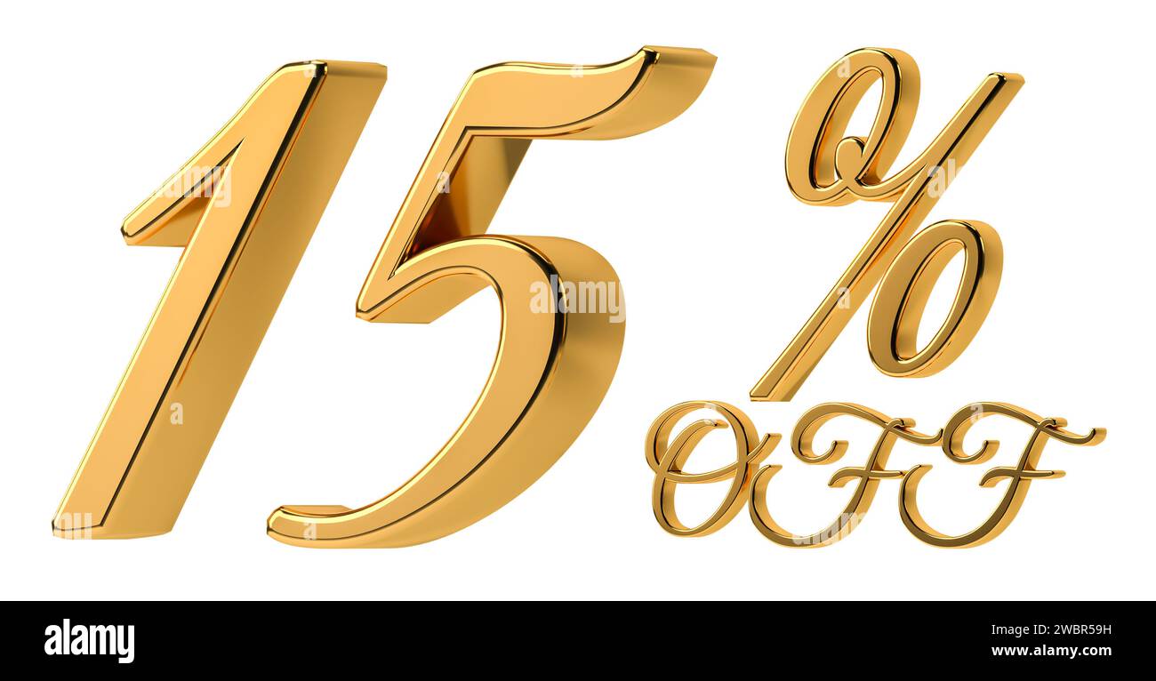 Gold number 15 Cut Out Stock Images & Pictures - Alamy