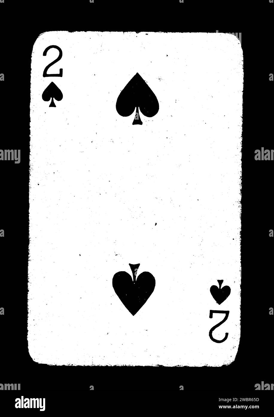 A vintage two of spades playing card isolated on a black background Stock Photo Alamy