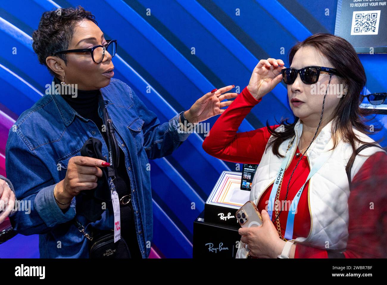 Las Vegas, USA. 11th Jan, 2024. RayBan Meta smart glasses are being