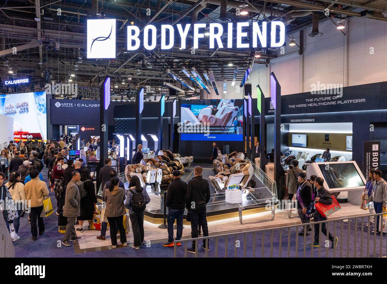 Las Vegas, USA. 11th Jan, 2024. Massage Chairs by Bodyfriend are being