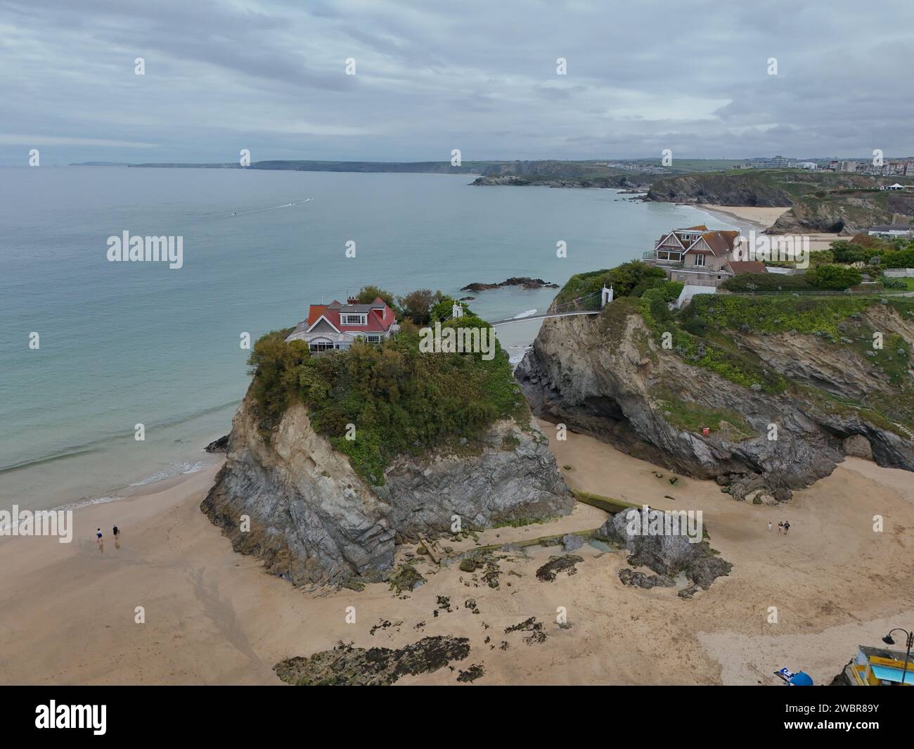The Island House Newquay Cornwall UK drone,aerial Stock Photo Alamy