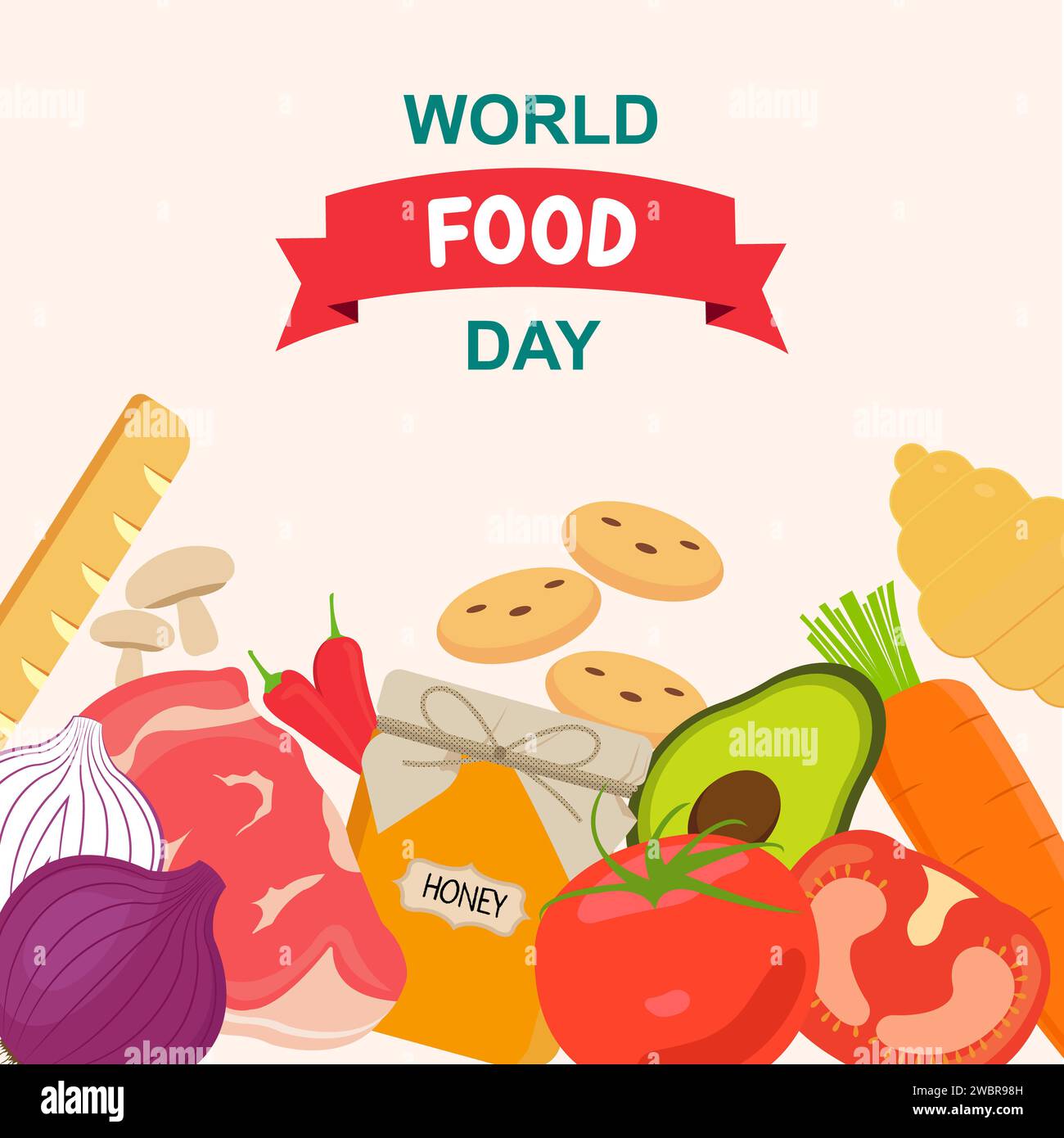 World Healthy Food Day Background Vector Illustration Stock Photo - Alamy
