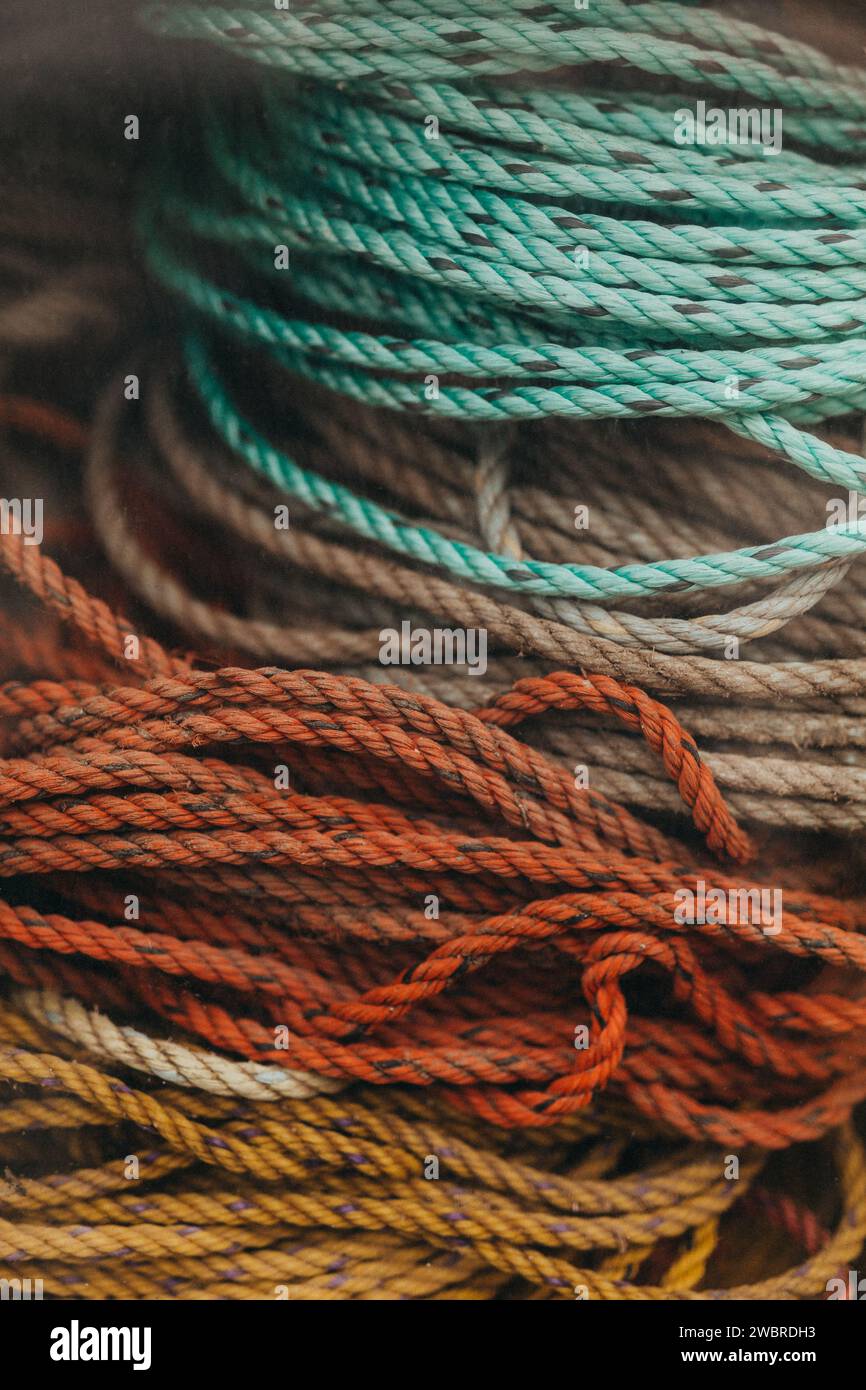 Colorful Fisherman Ropes in Maine Stock Photo - Alamy