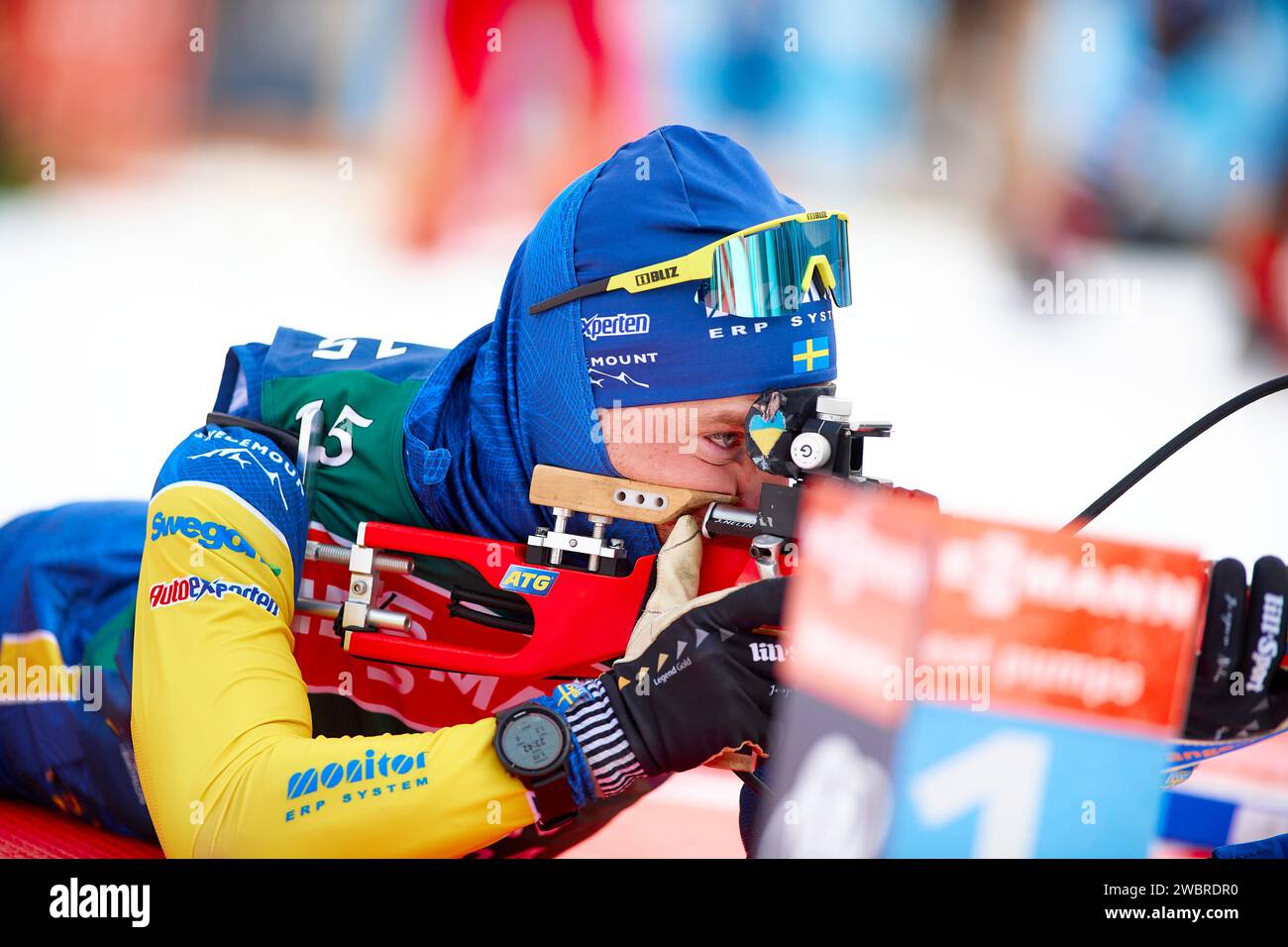 RUHPOLDING, GERMANY 12 JANUARY, 2024 Morning practice. Ruhpolding Biathlon World Cup 2024 at