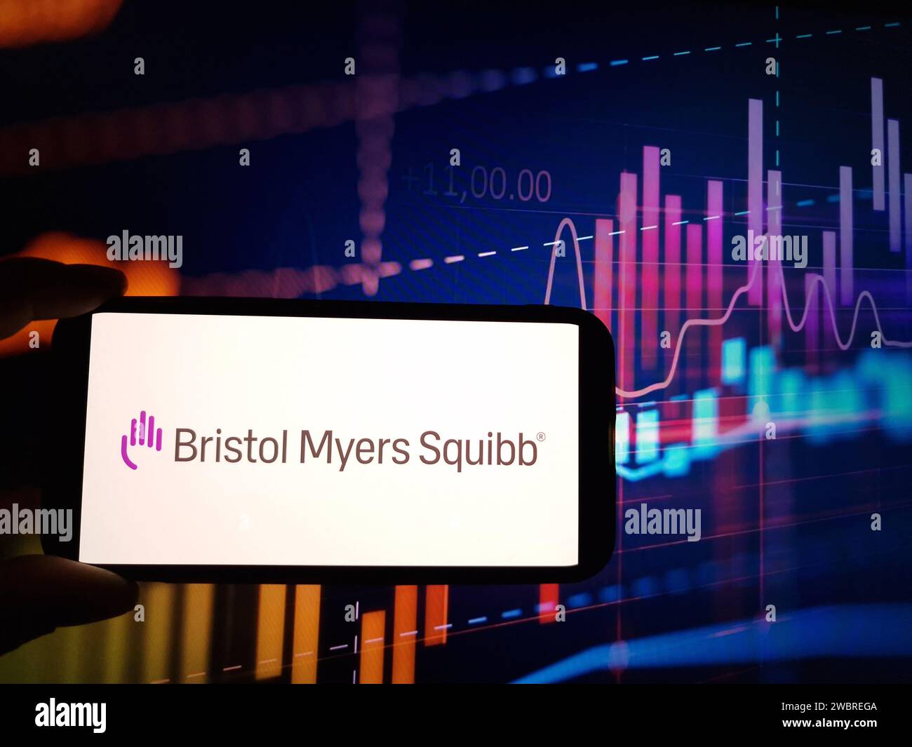 Konskie, Poland January 04, 2024 Bristol Myers Squibb company logo