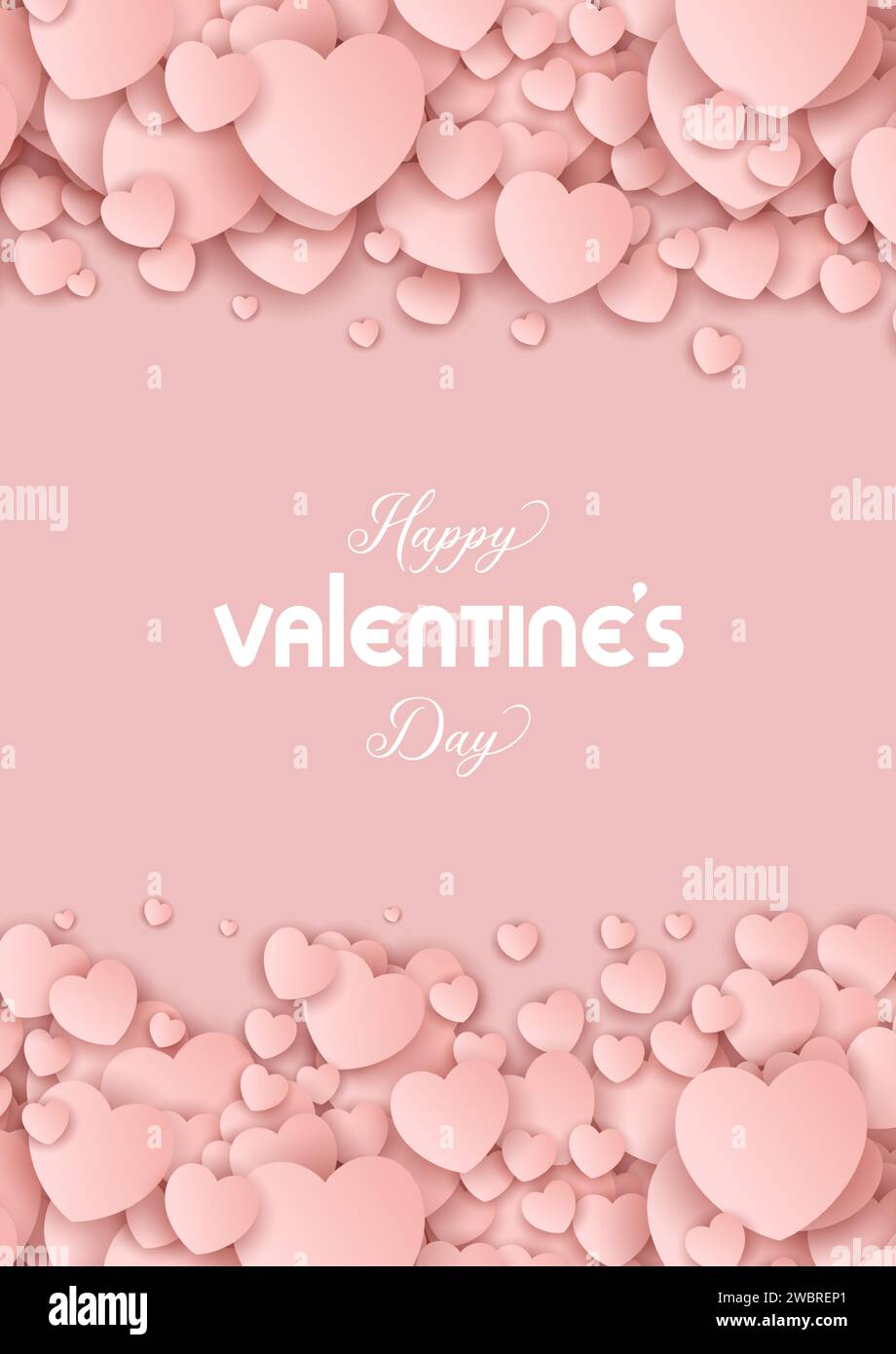 Happy Valentines Day background with a pink hearts design Stock Vector ...