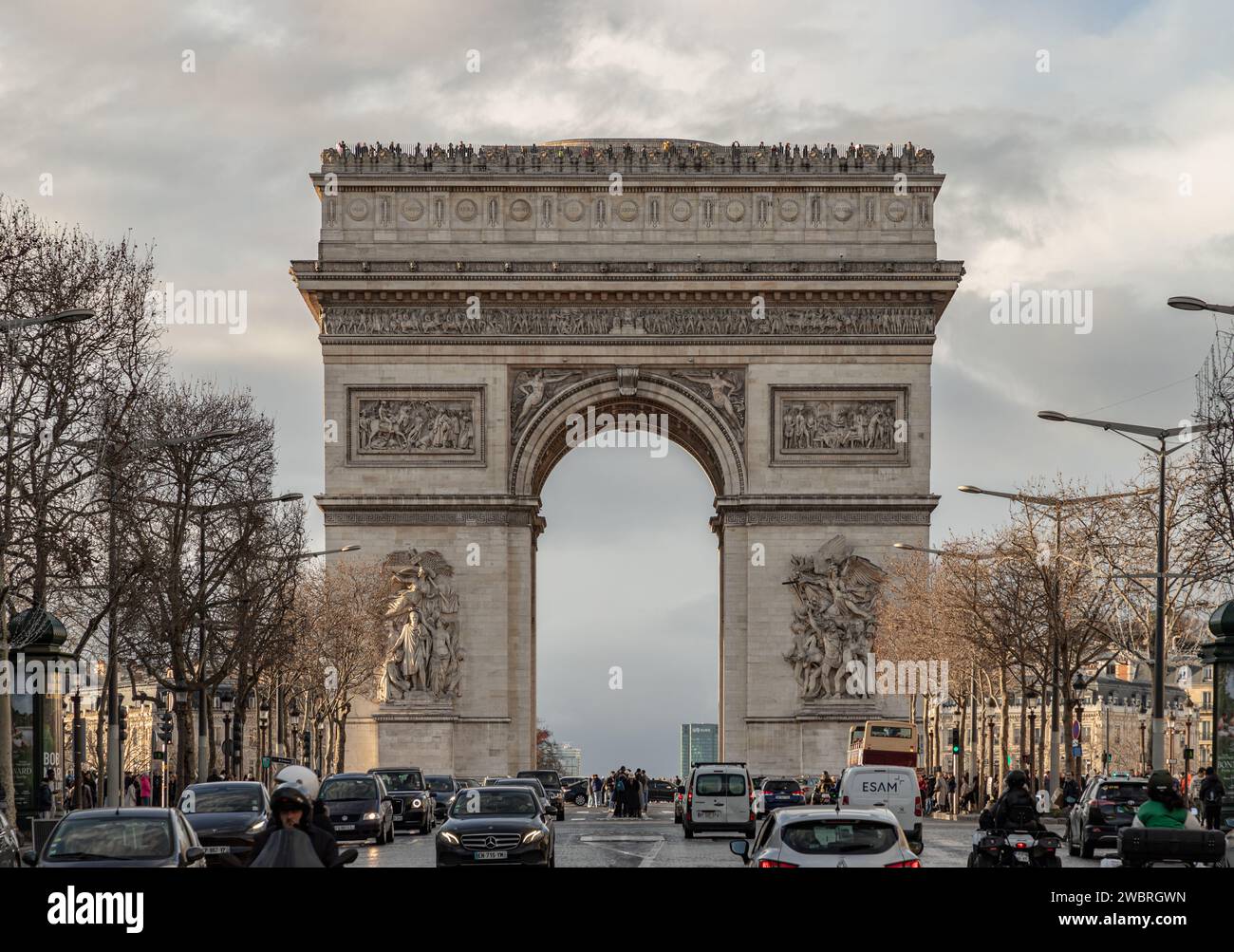 France Paris Jan 03 2024 Famous Arc De Triomphe Triumphal Arch France Paris Jan 03 2024 Famous Arc De Triomphe Triumphal Arch