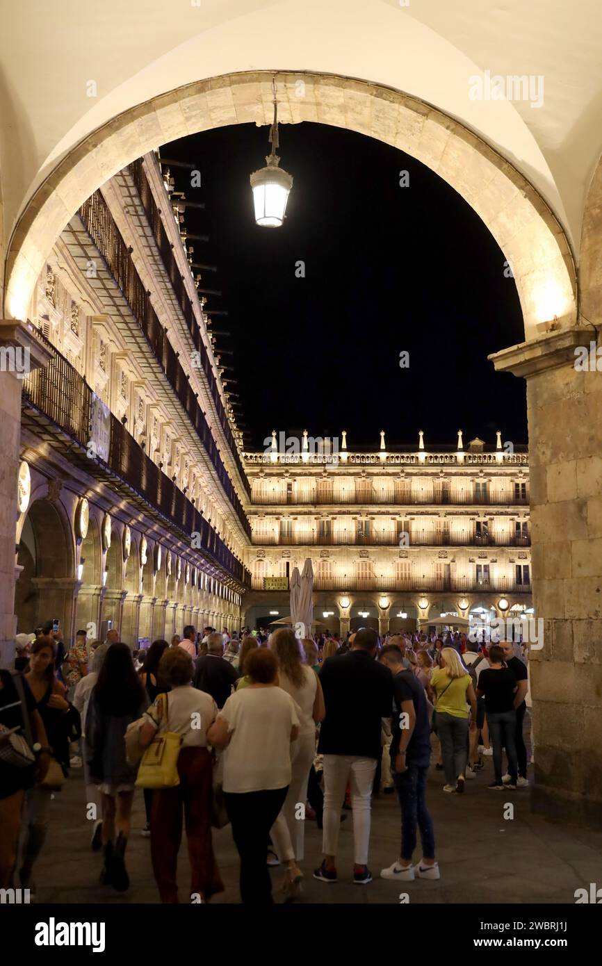 Salamanca.The Golden city La Dorada. La Plaza Mayor.Architecture of Churriguera,Gothic