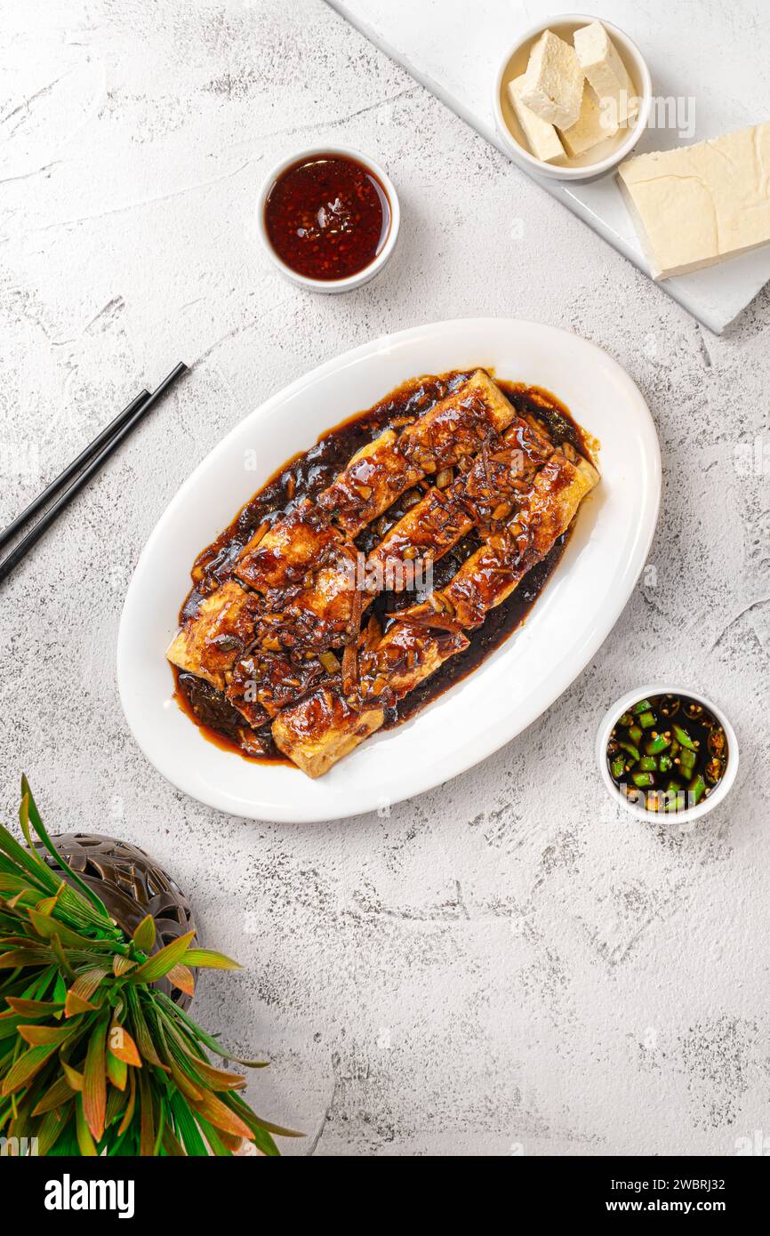 Bean Curd Stuffed with Minced Fish Traditional Chinese Food Stock Photo