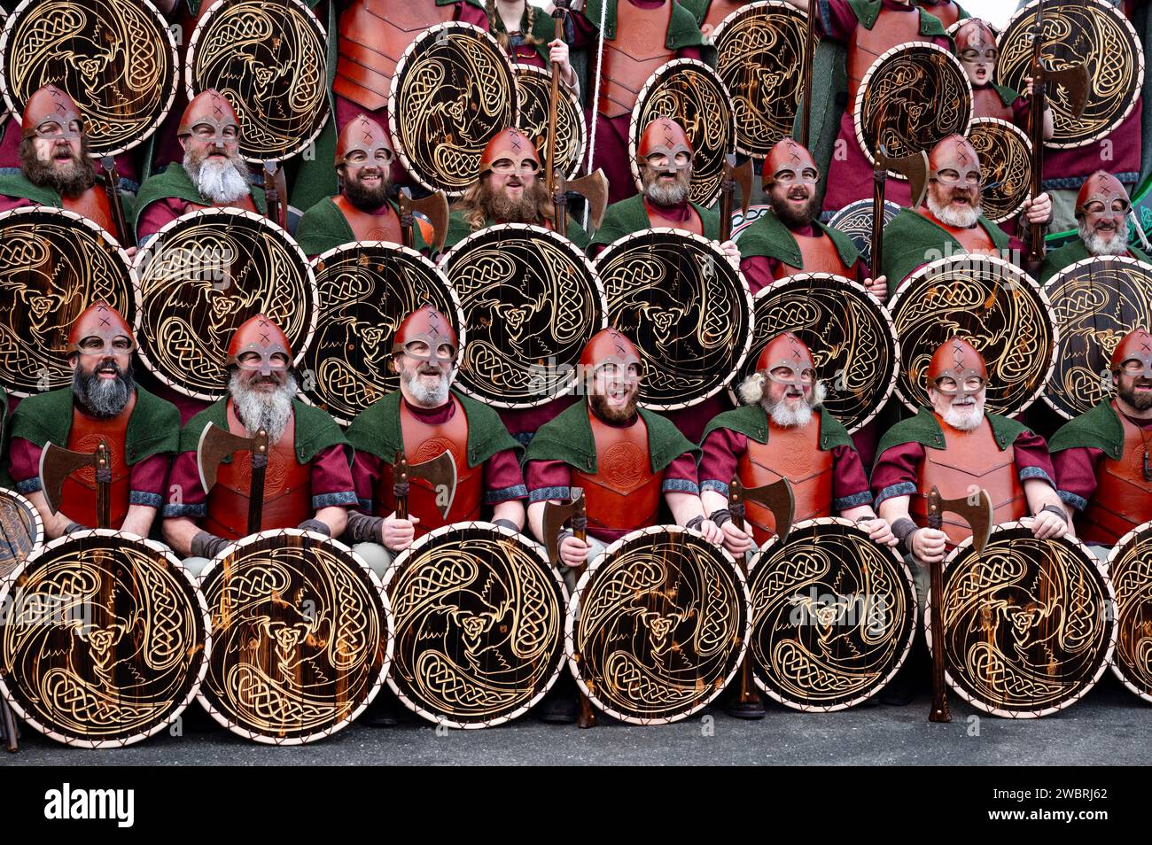 Guizer Jarl John Robert leads his squad on the Galley through the
