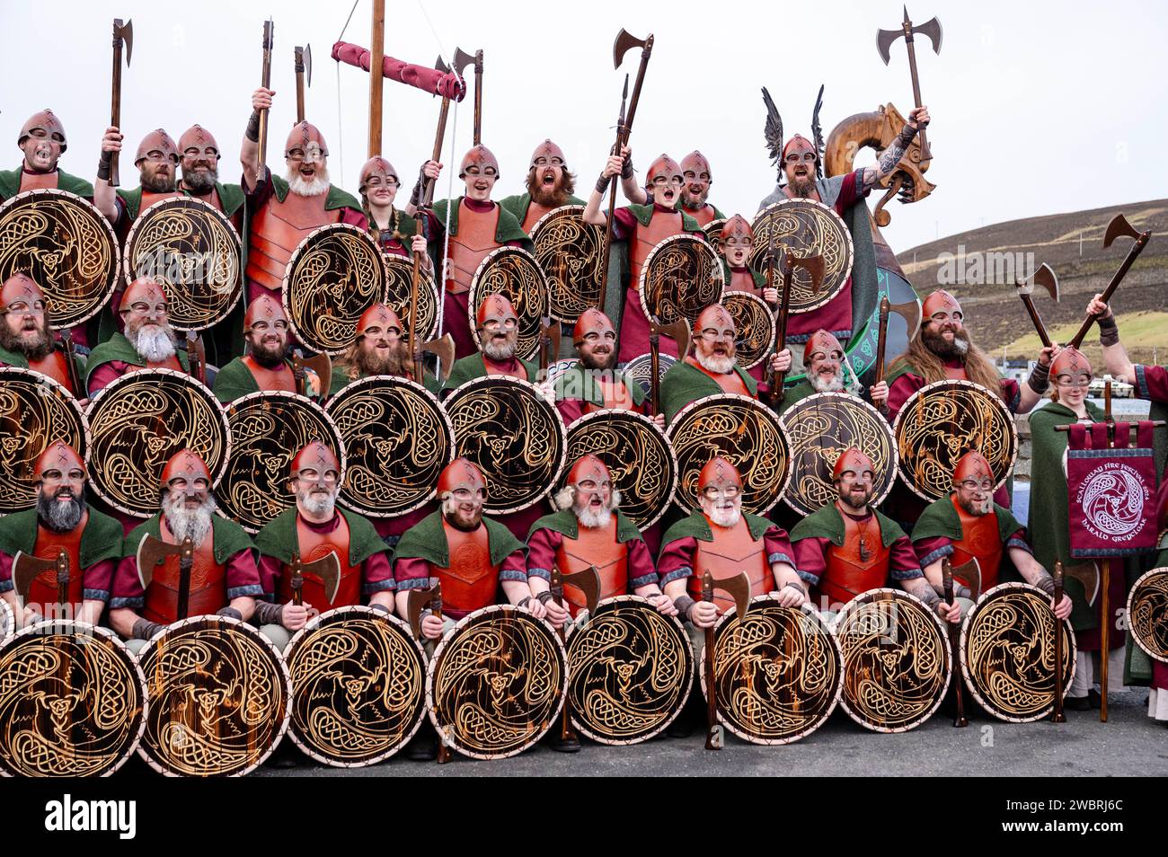 Guizer Jarl John Robert leads his squad on the Galley through the