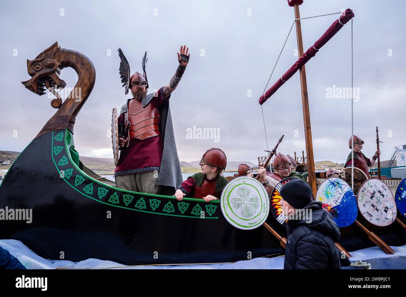 Guizer Jarl John Robert leads his squad on the Galley through the