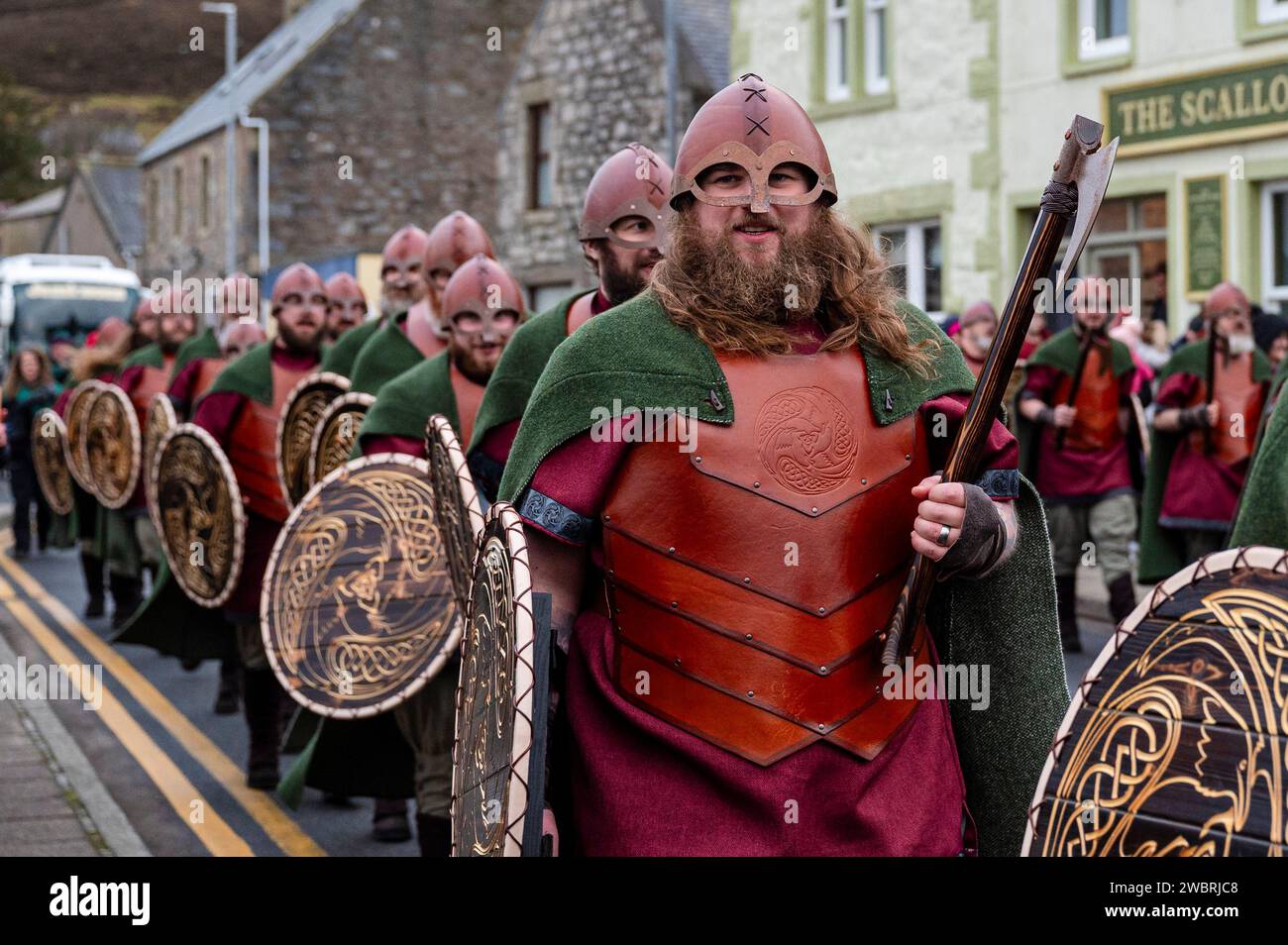 Guizer Jarl John Robert leads his squad on the Galley through the