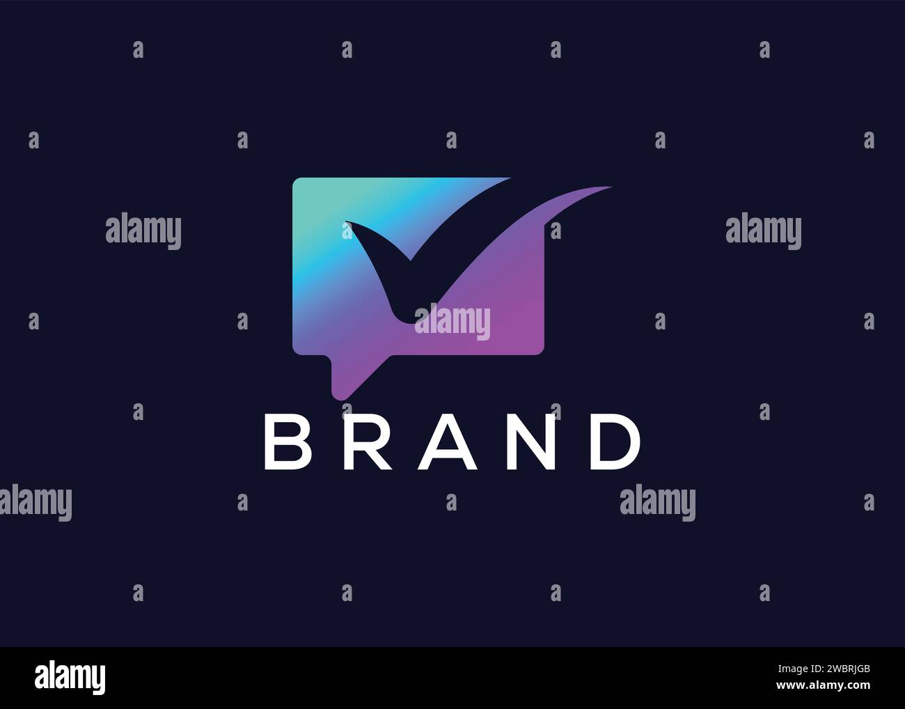 Chat and check mark vector logo design template Stock Vector Image & Art Alamy