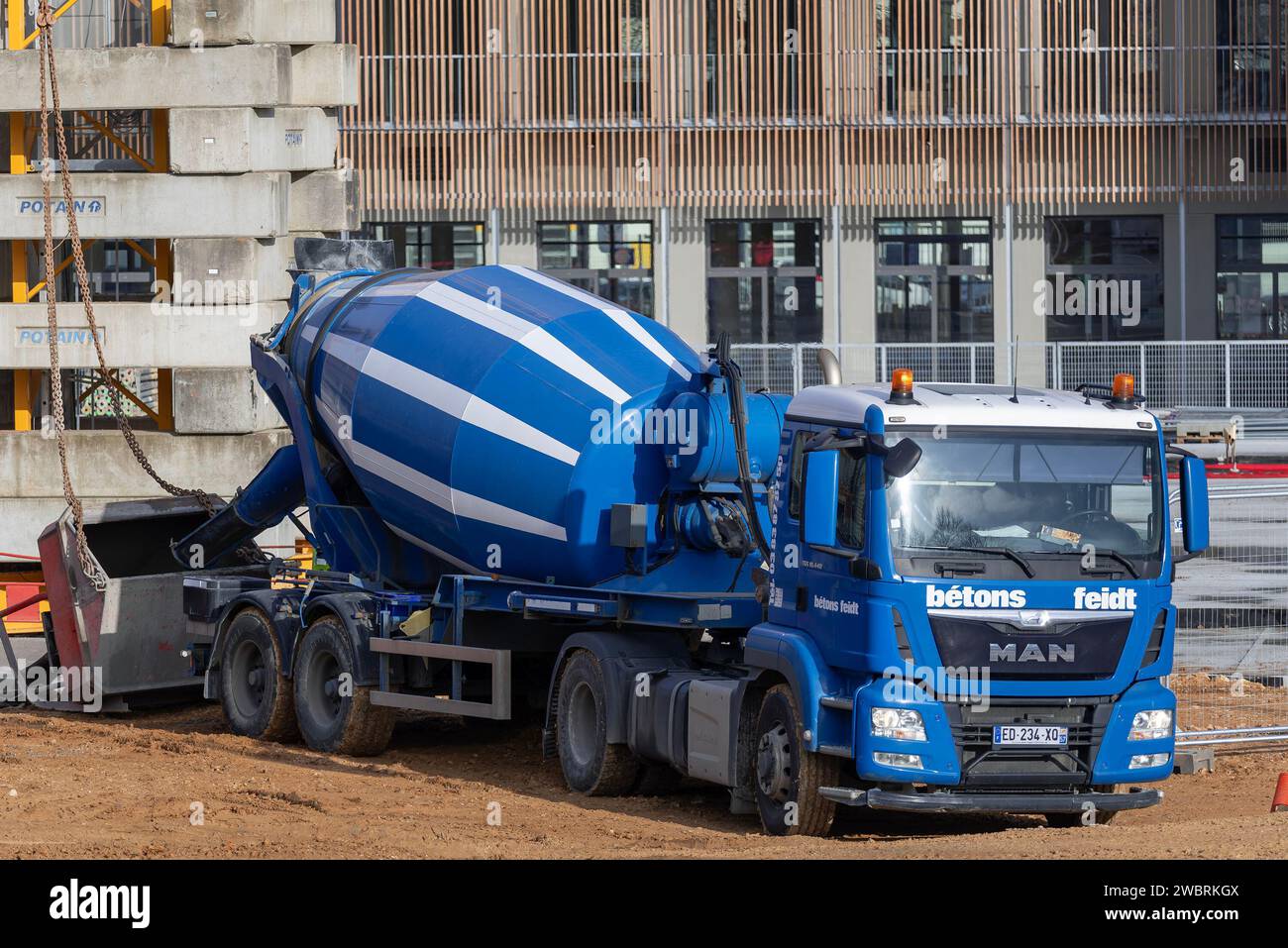 Laxou France Blue And White Truck Mixerx MAN TGS 18 440 On A laxou-france-blue-and-white-truck-mixerx-man-tgs-18-440-on-a