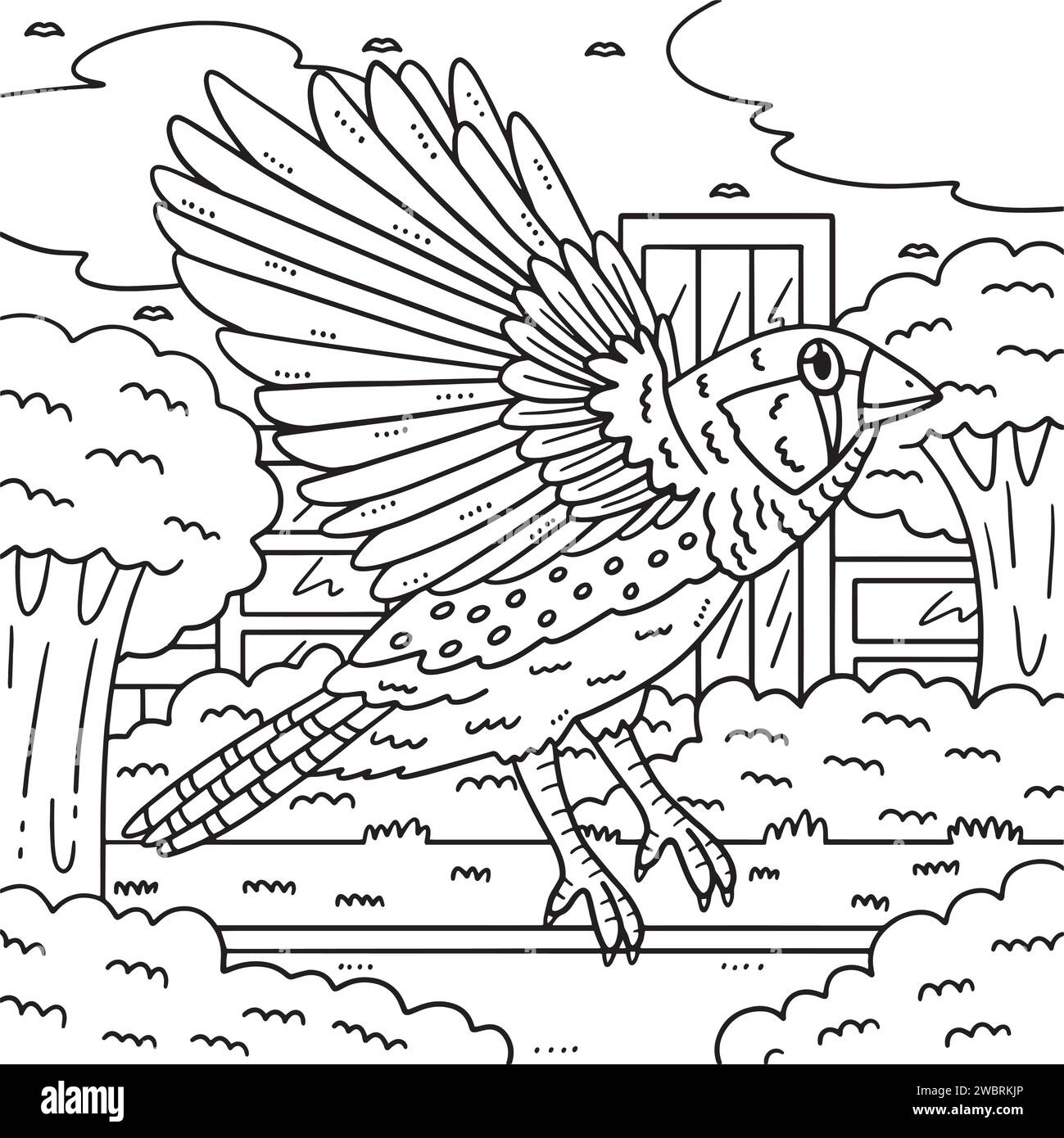 Finch Bird Coloring Page for Kids Stock Vector Image & Art - Alamy
