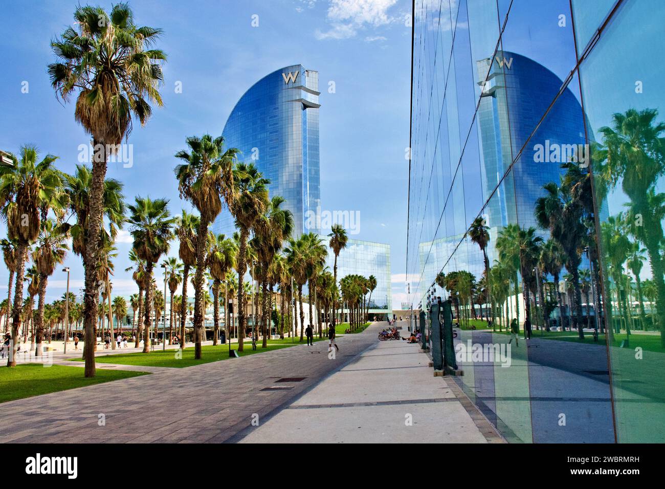 Platja de Sant Sebastià in Barcelona Stock Photo