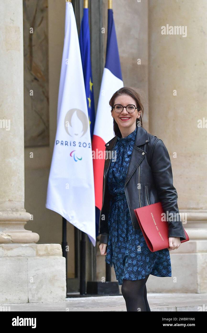 Paris, France. 12th Jan, 2024. French Junior Minister of Equality between women and men and the