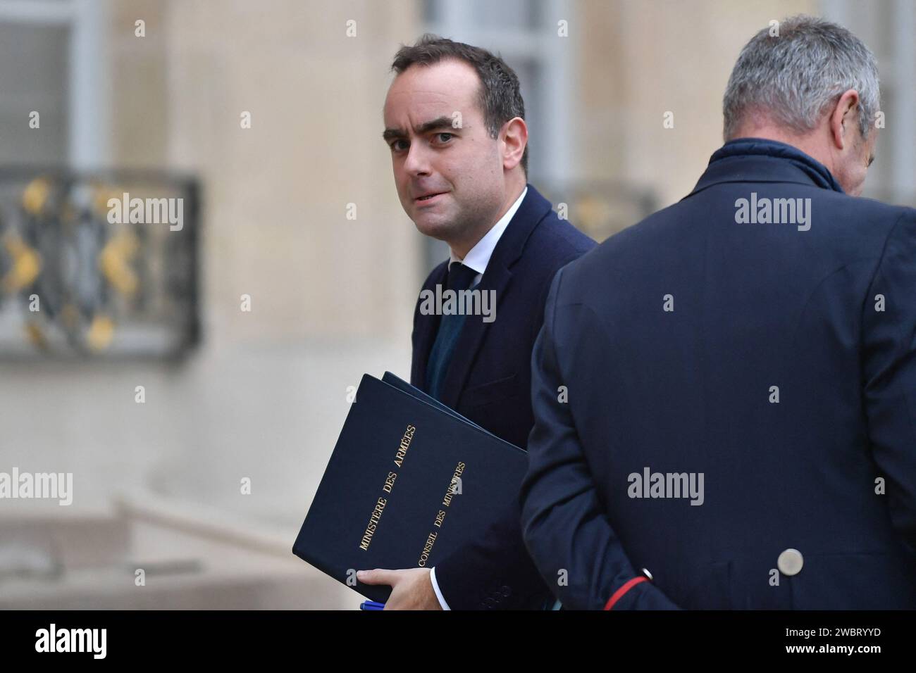 Paris, France. 12th Jan, 2024. French Armies Minister Sebastien Lecornu