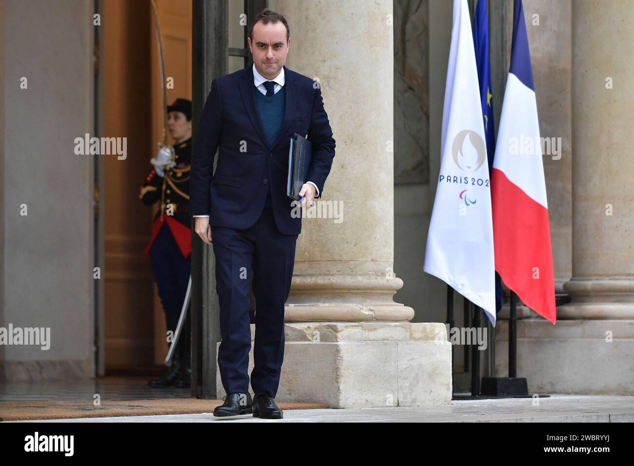 Paris, France. 12th Jan, 2024. French Armies Minister Sebastien Lecornu