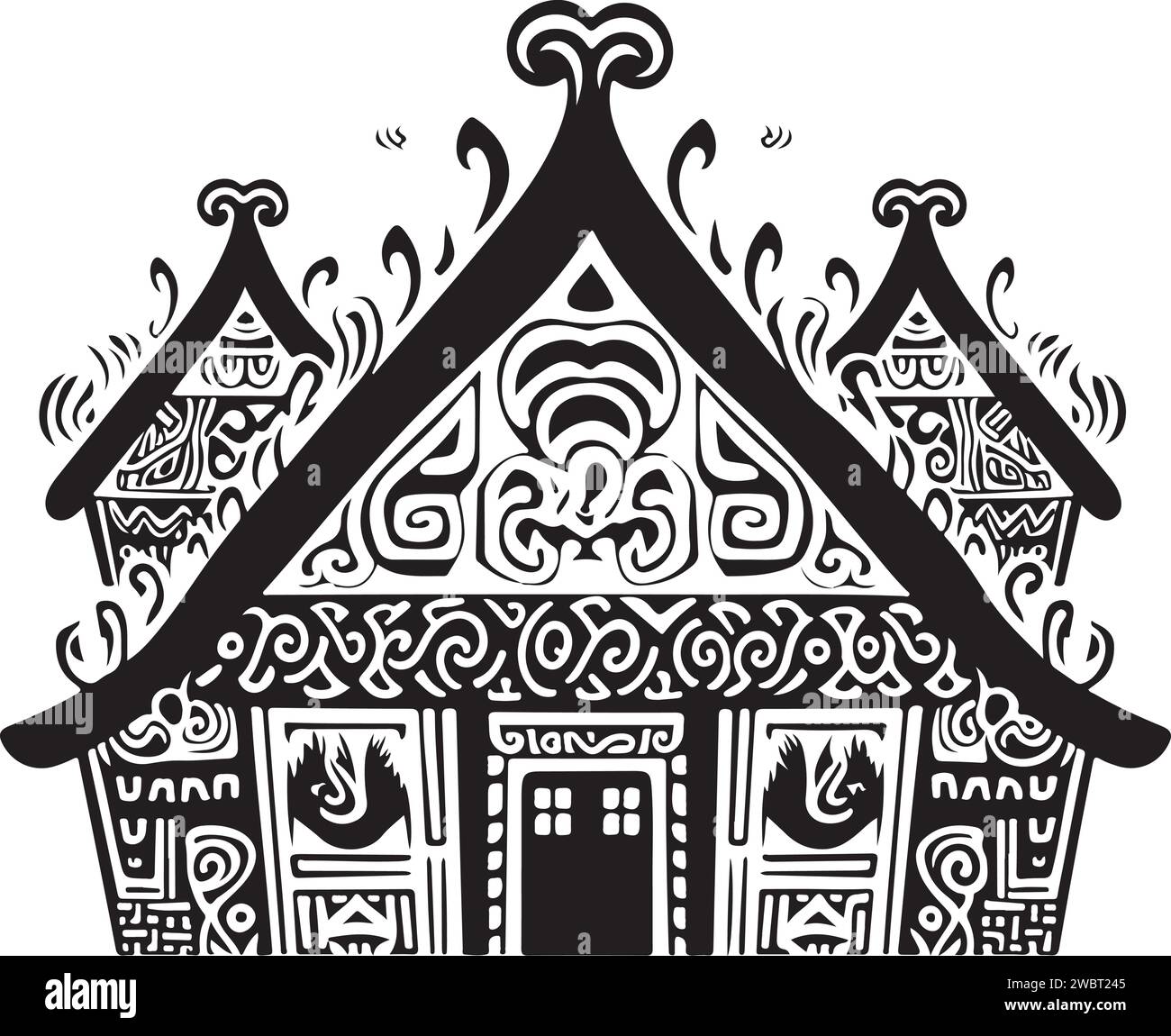 Vector ornamental traditional decorative house illustration. Abstract