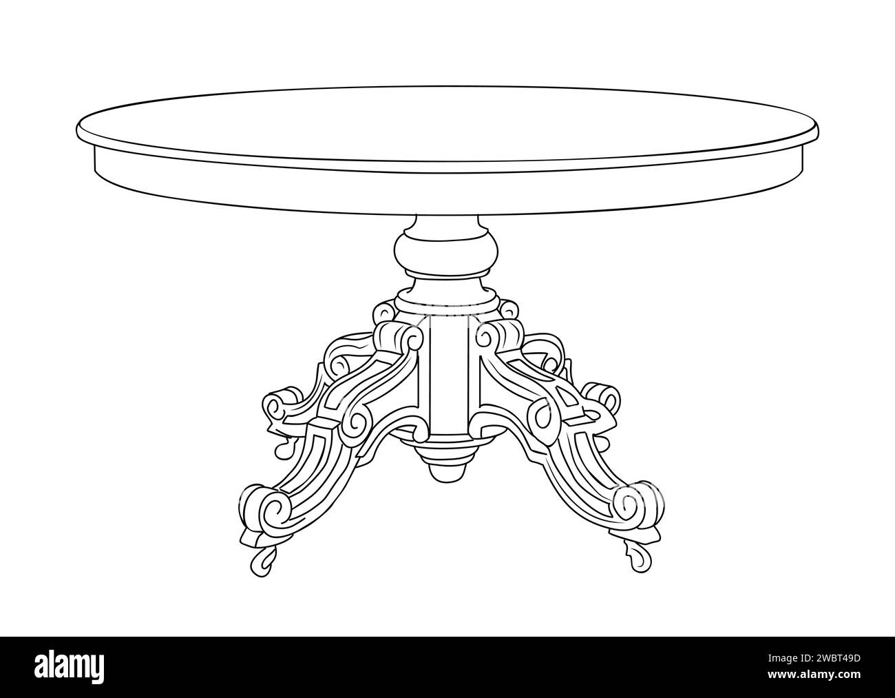old office table drawing