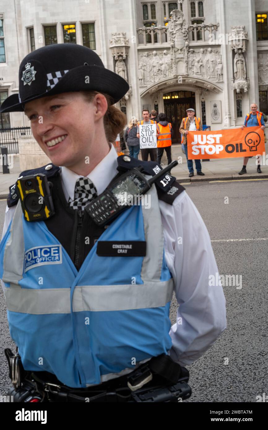 London, United Kingdom, July 19 2023: Just Stop Oil activist arrested by Met Police after a slow march Stock Photo
