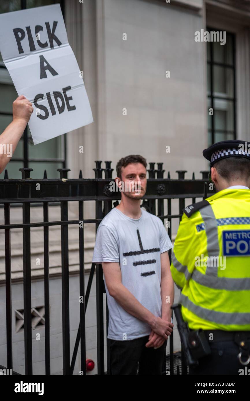 London, United Kingdom, July 19 2023: Just Stop Oil activist arrested by Met Police after a slow march Stock Photo