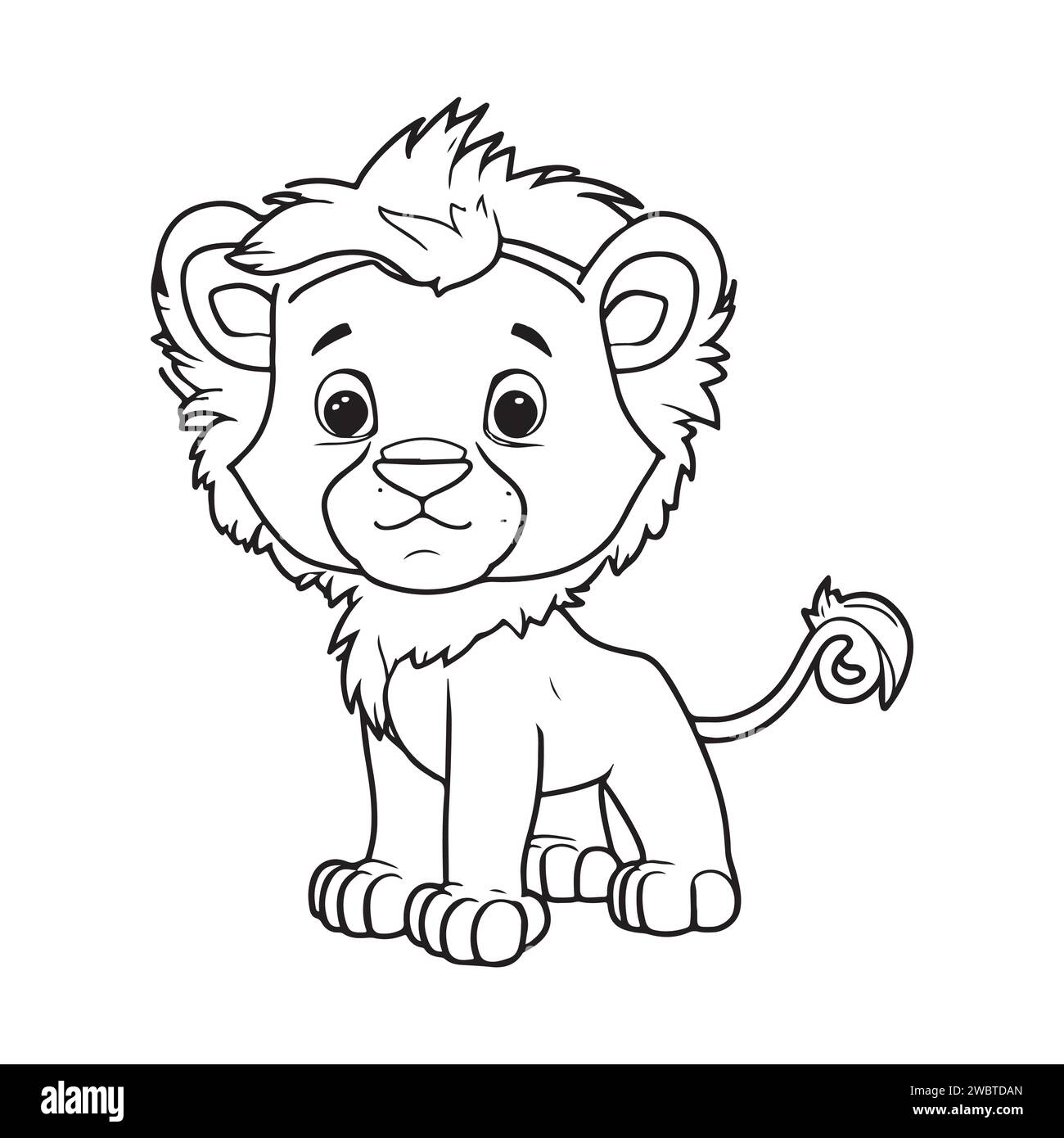 A little cute childish vector lion smiling. Vector illustration for ...